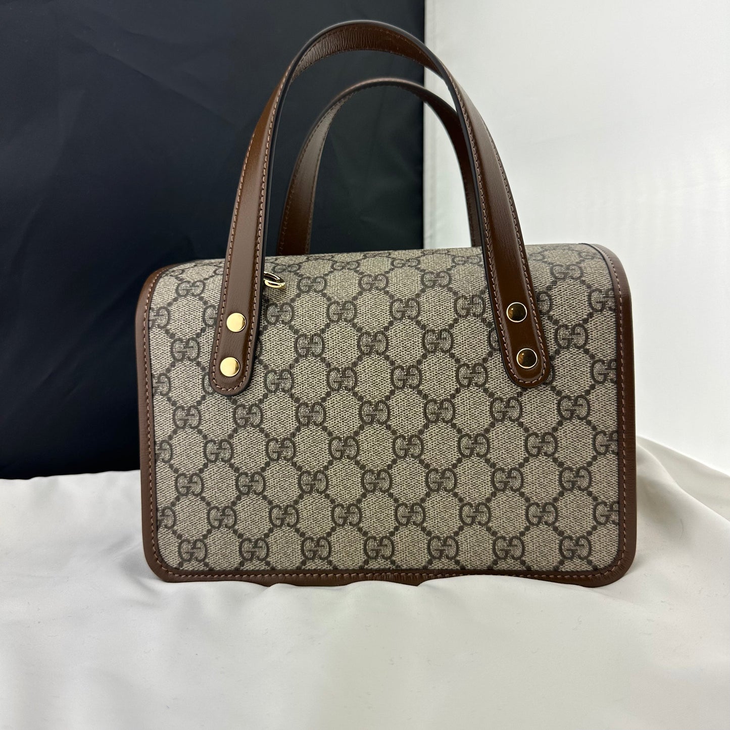 Gucci Horsebit 1955 GG Mini Top Handle Bag in Brown