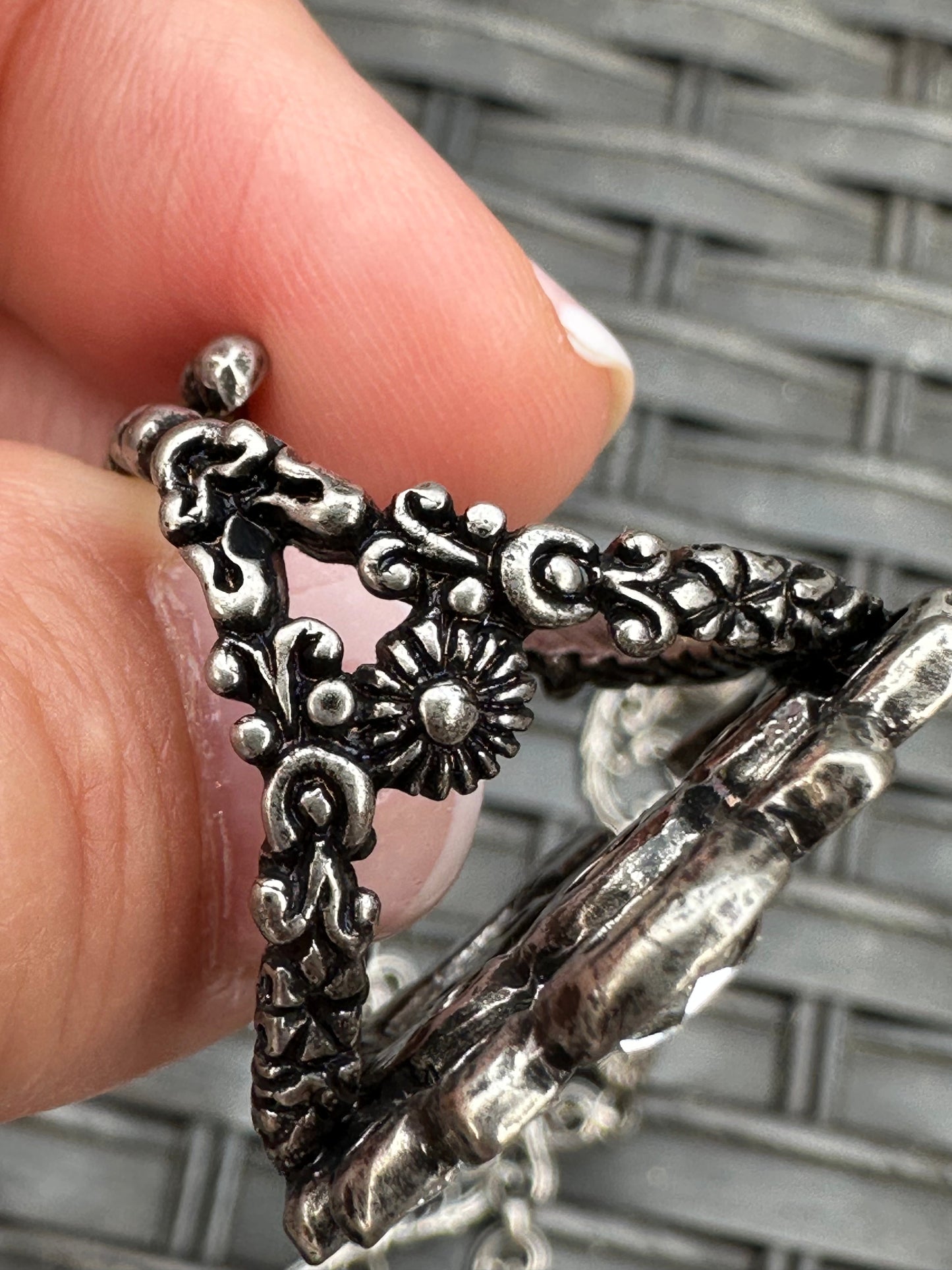 Gucci Crystal Double G Ring in Silver