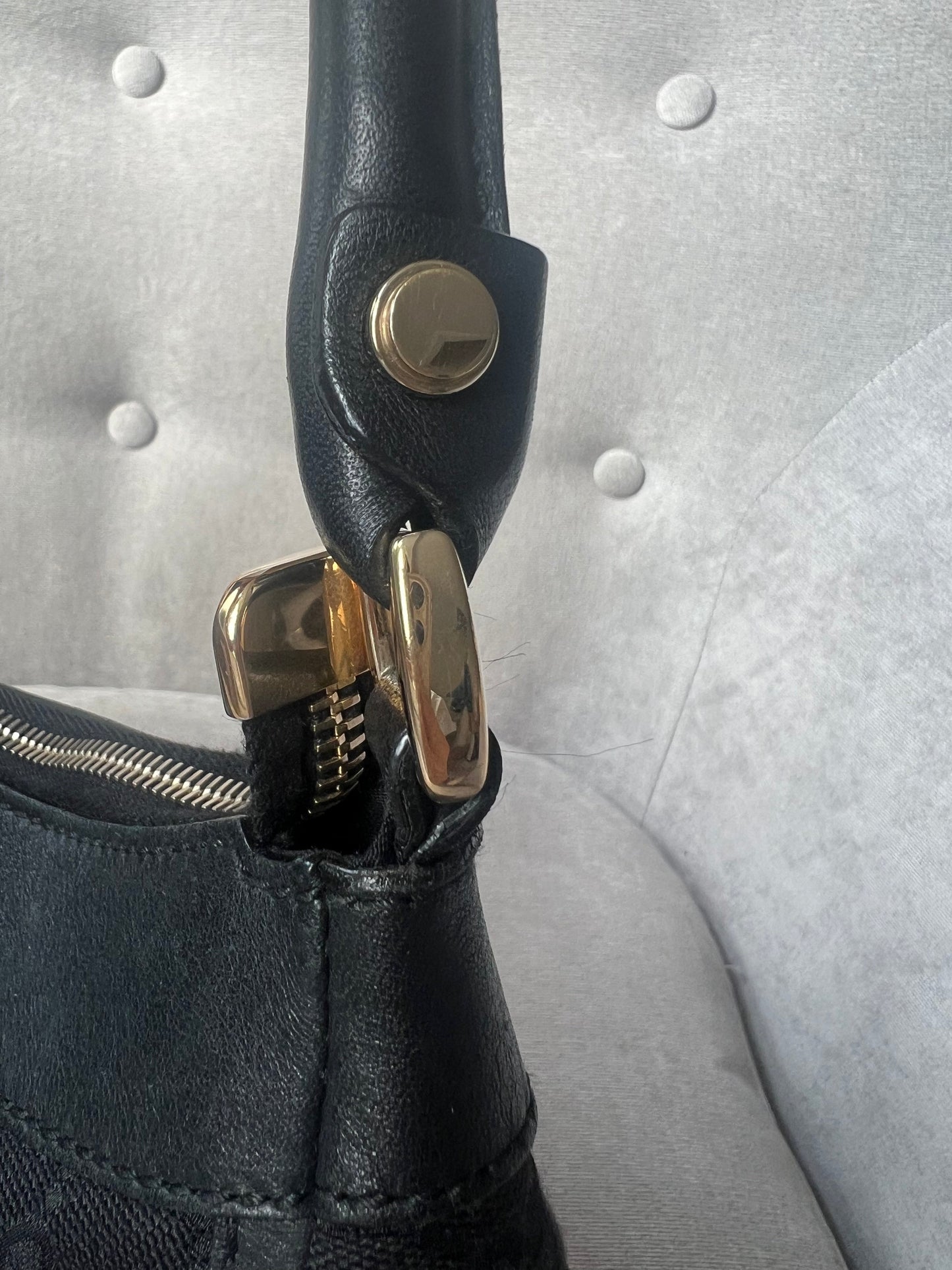 Gucci GG Canvas Small Black Abbey D Ring Hobo