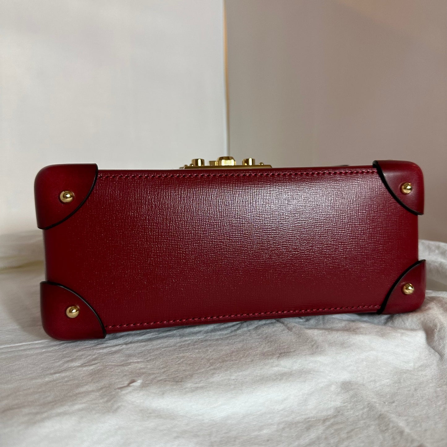Gucci Bamboo Top Handle Padlock Shoulder Bag in Red