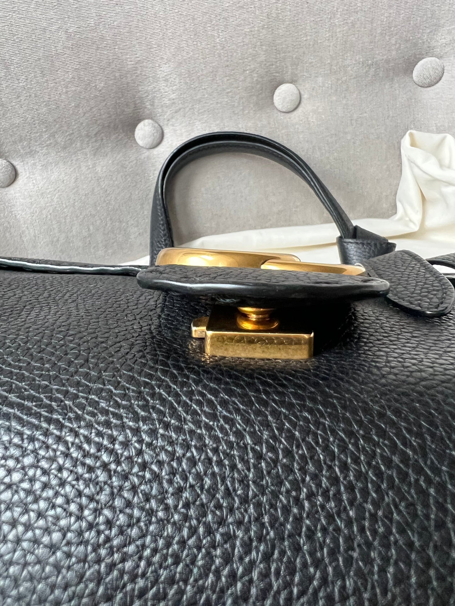 Gucci GG Black Marmont Medium Top Handle Bag
