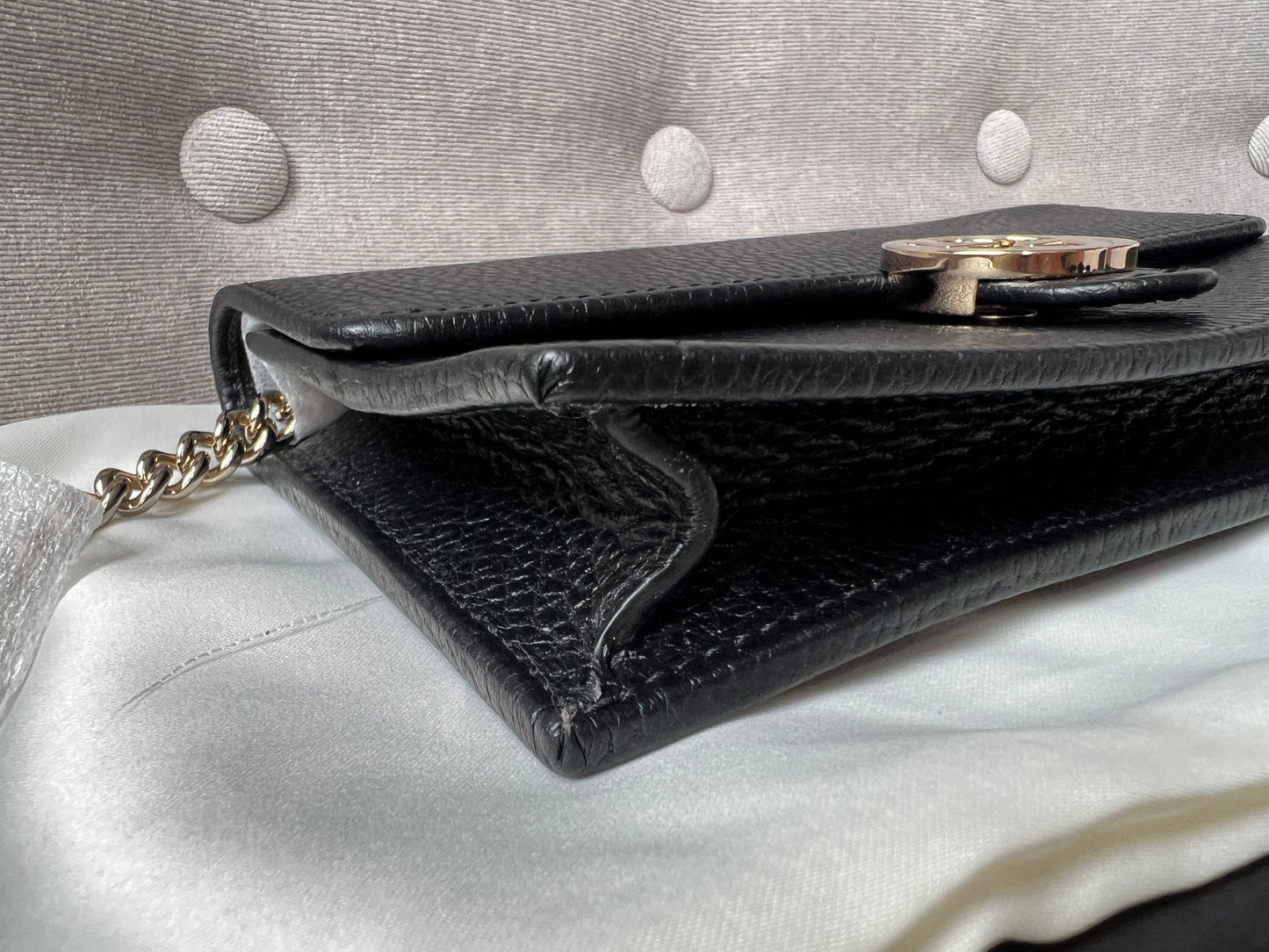 Gucci Black Interlocking Chain Wallet