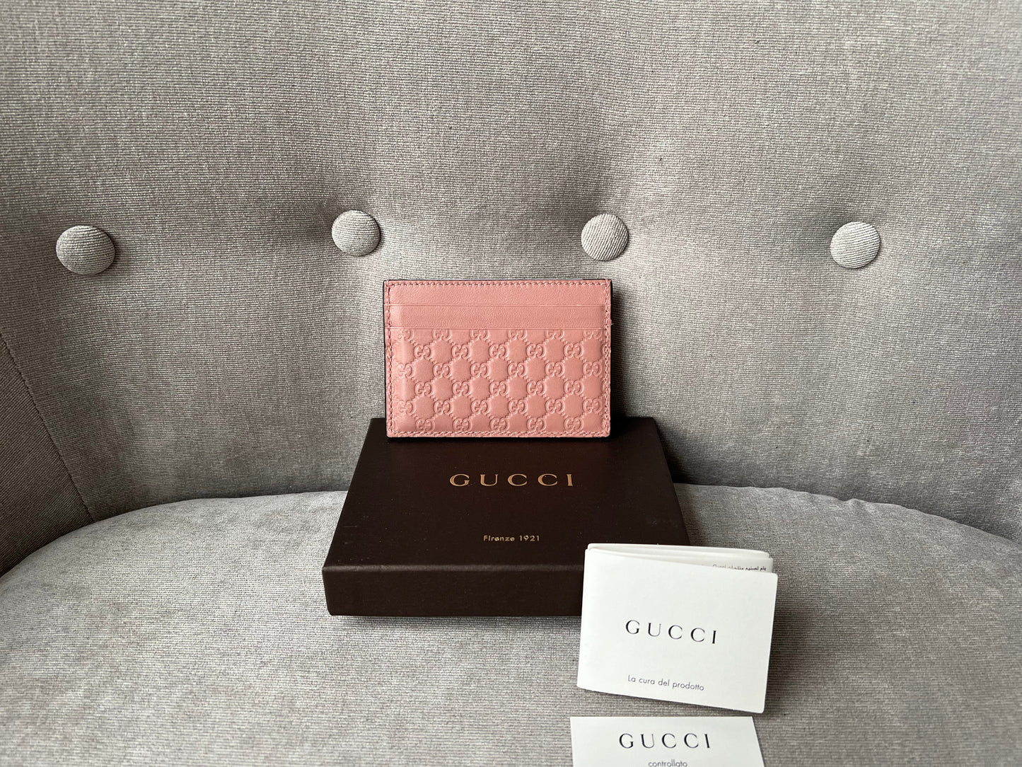 Gucci Pale Pink Guccissima Card Holder (RRP £225)