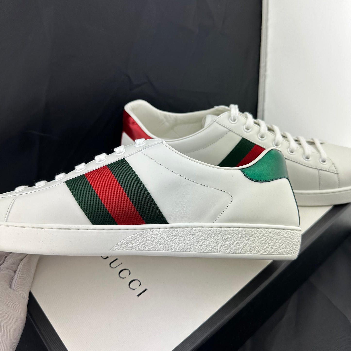Gucci Ace Sneaker with GG Apple Patch and Signature Web