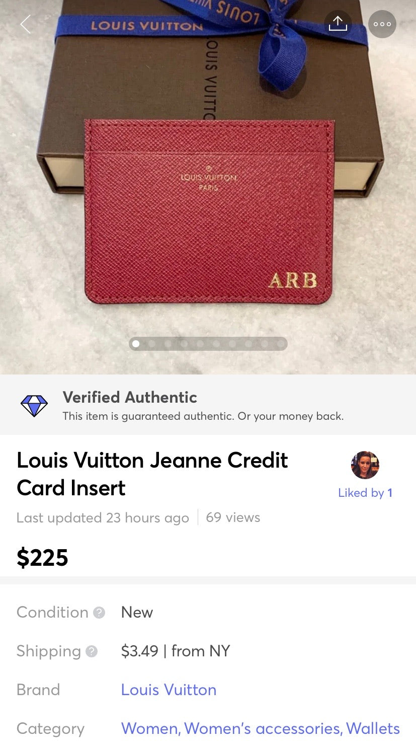 LOUIS VUITTON Calfskin Jeanne Wallet Credit Card Insert In Fuchsia