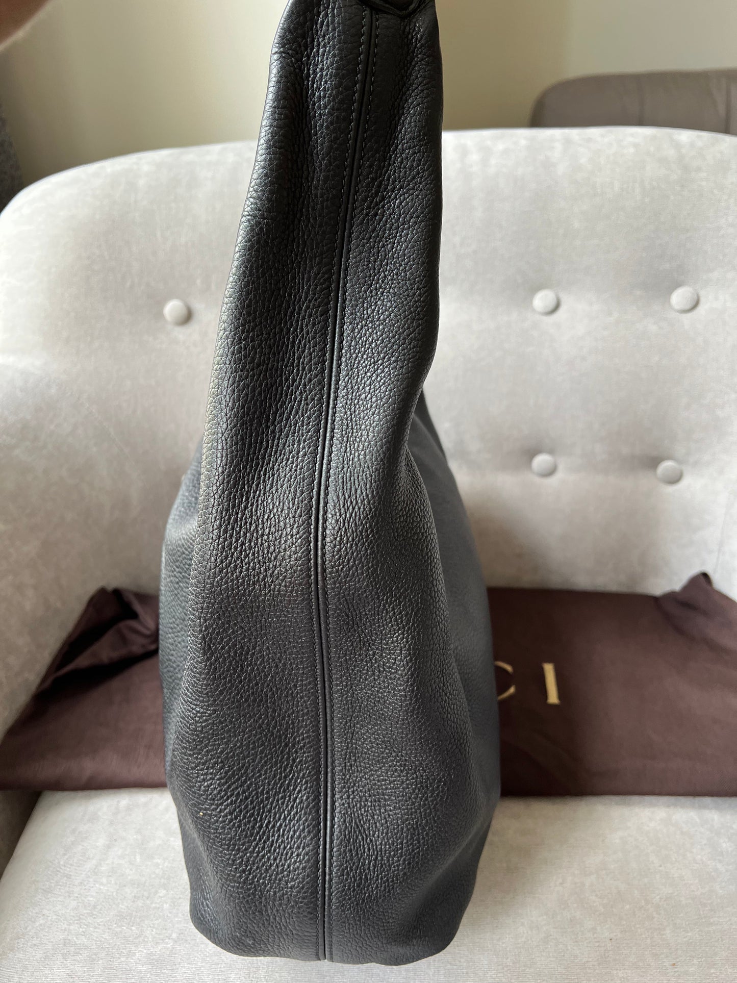 Gucci Soho Large Hobo in Black Pebbled Calfskin