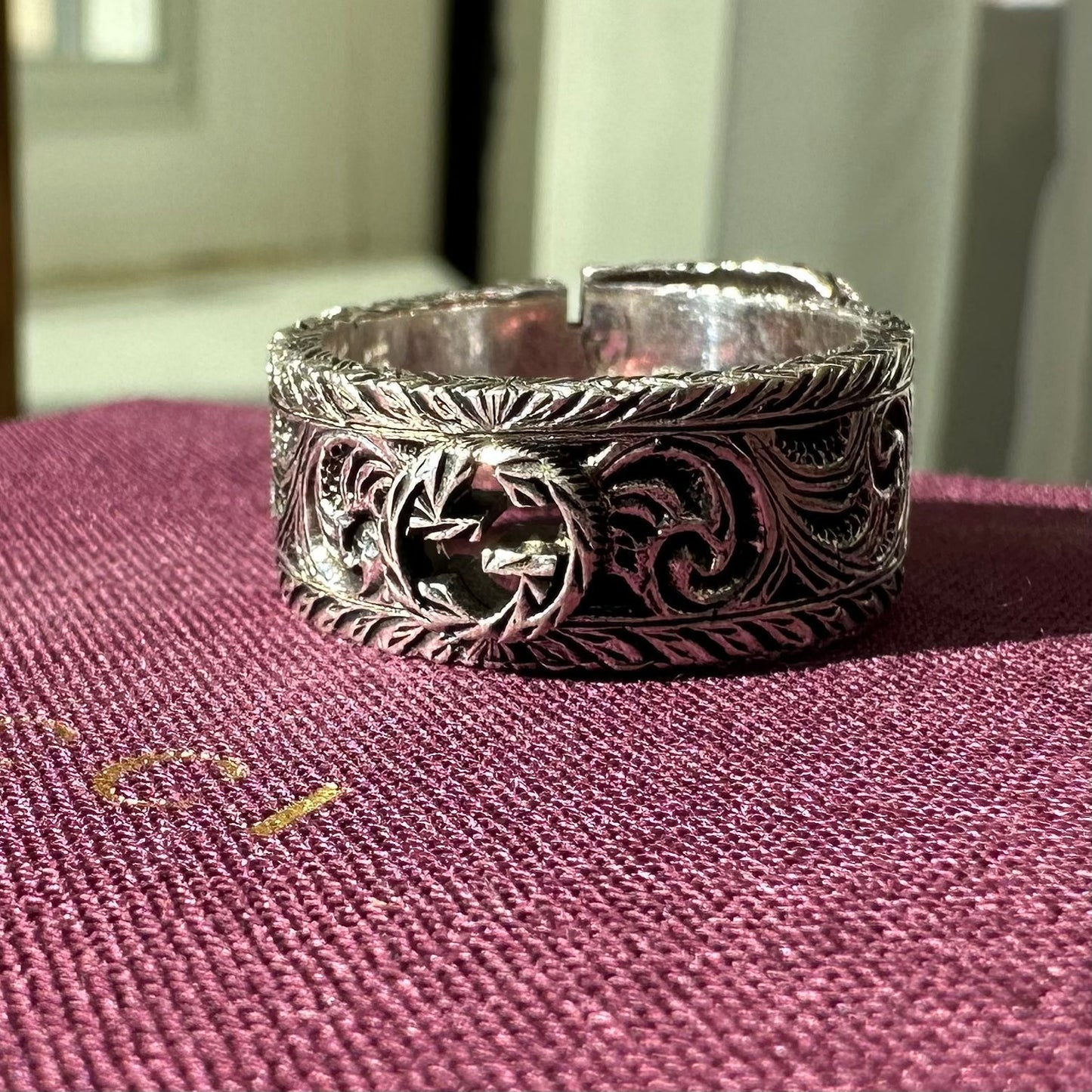Gucci Metallic Garden Silver Ring in Sterling Silver 925