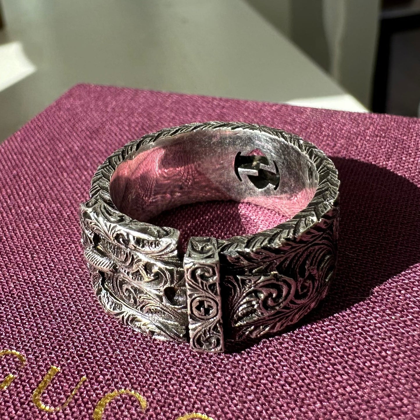 Gucci Metallic Garden Silver Ring in Sterling Silver 925