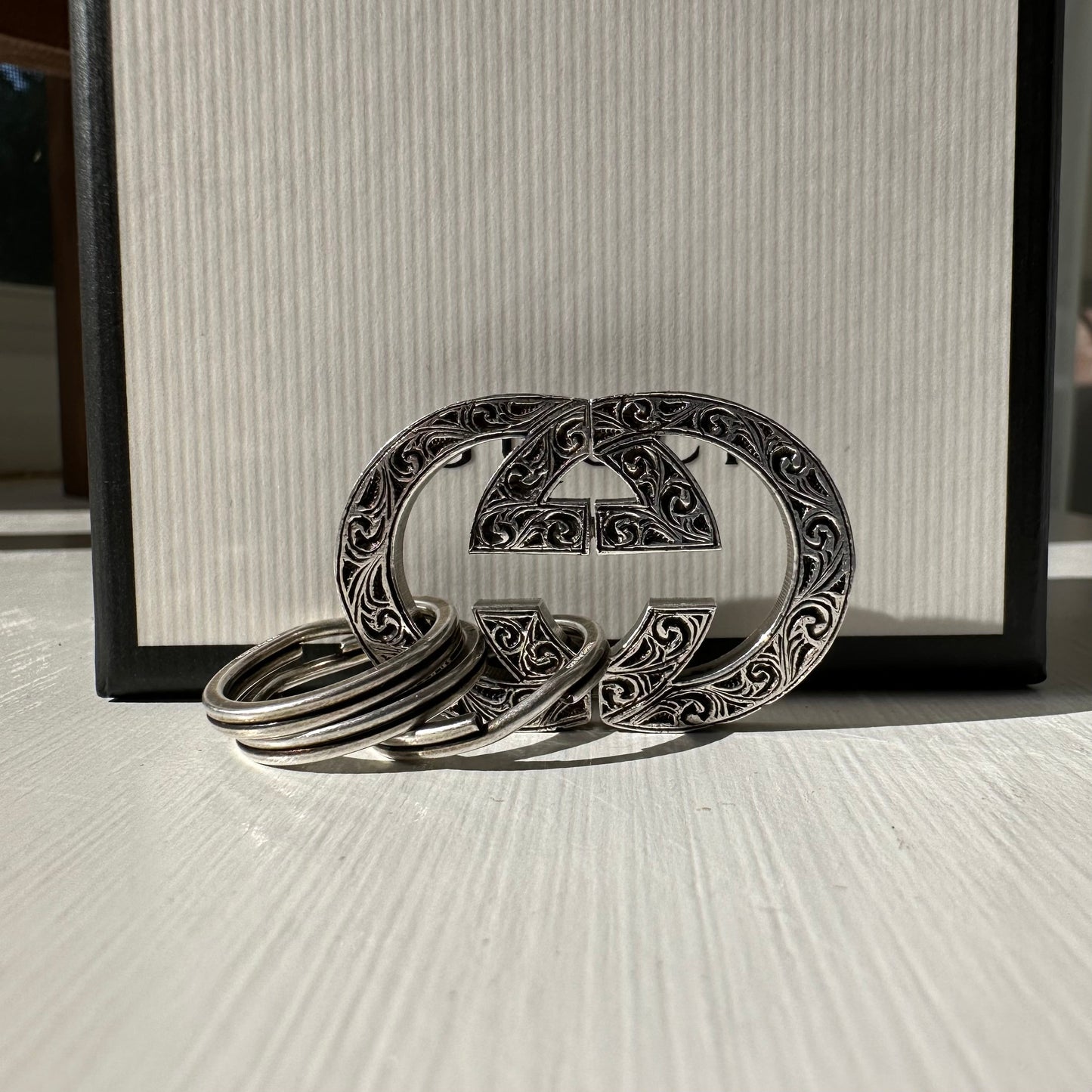 Gucci Engraved Interlocking GG Key Chain