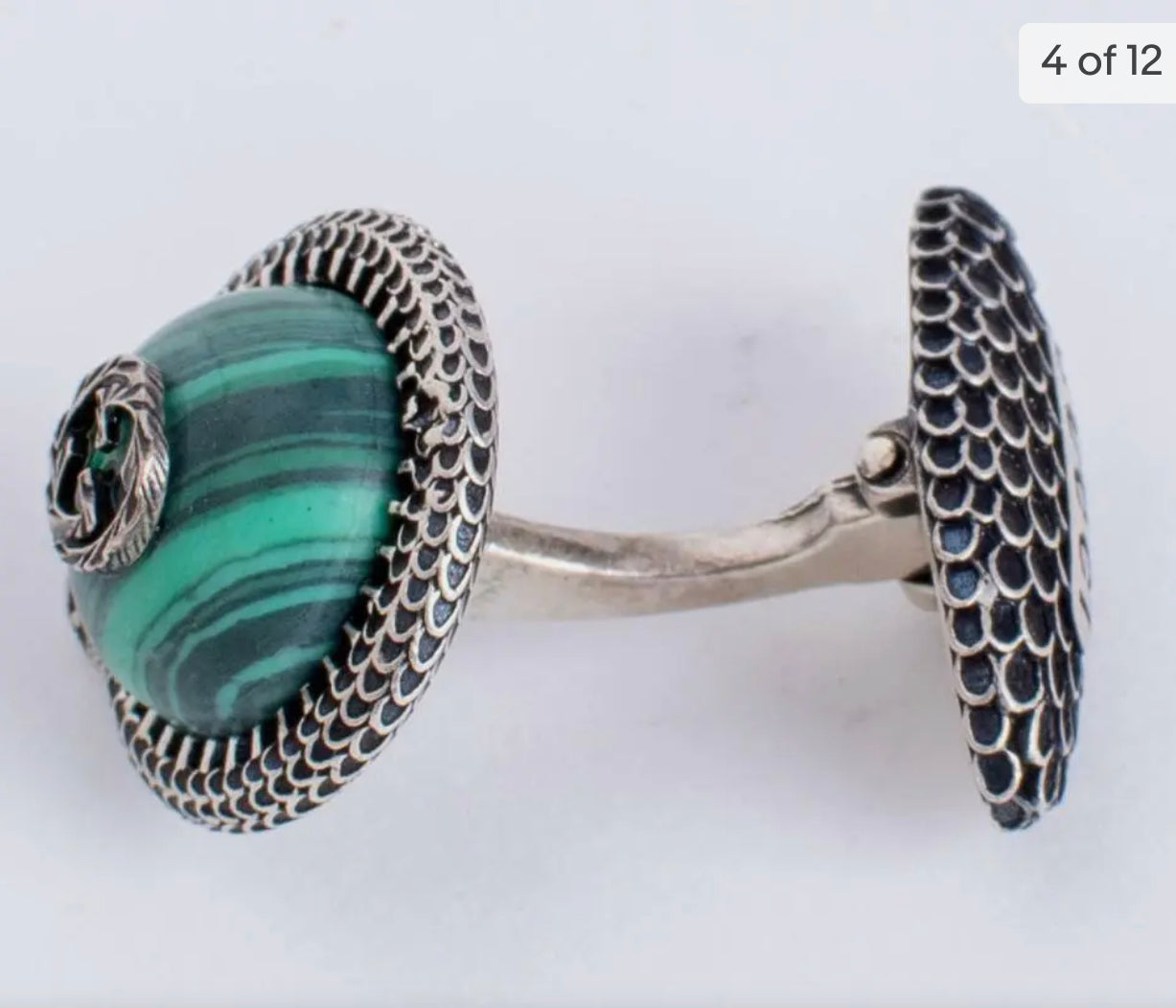 Gucci Garden GG Snake Cuff Links in Silver