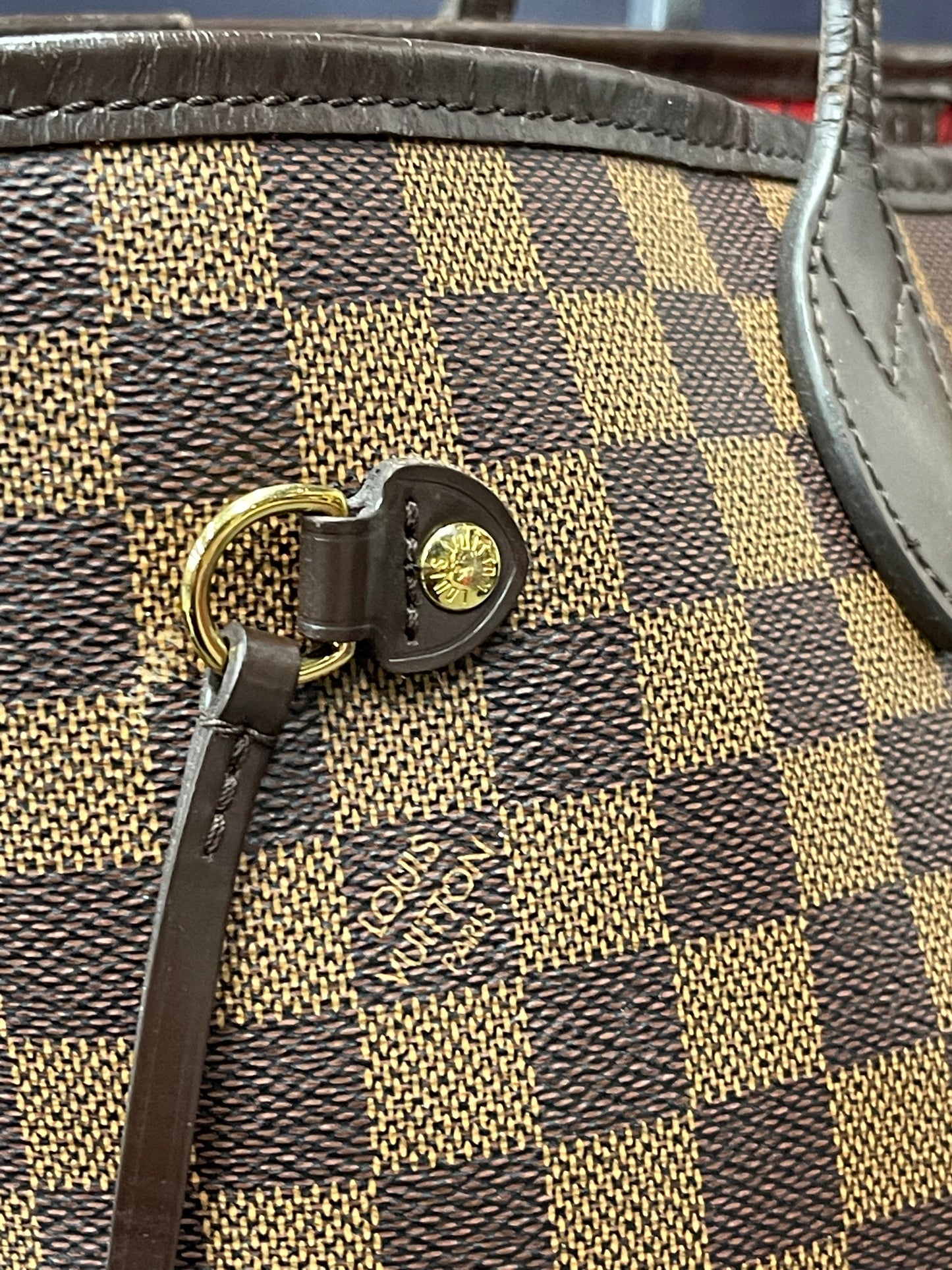 Louis Vuitton Damier Ebene Neverfull Shoulder Bag