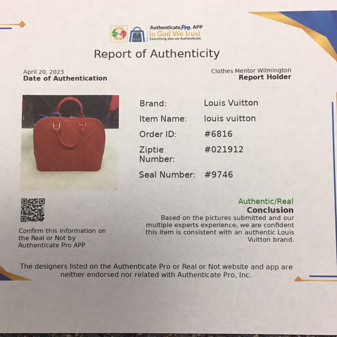 HandBag Luxury Designer By Louis Vuitton  Size: Medium