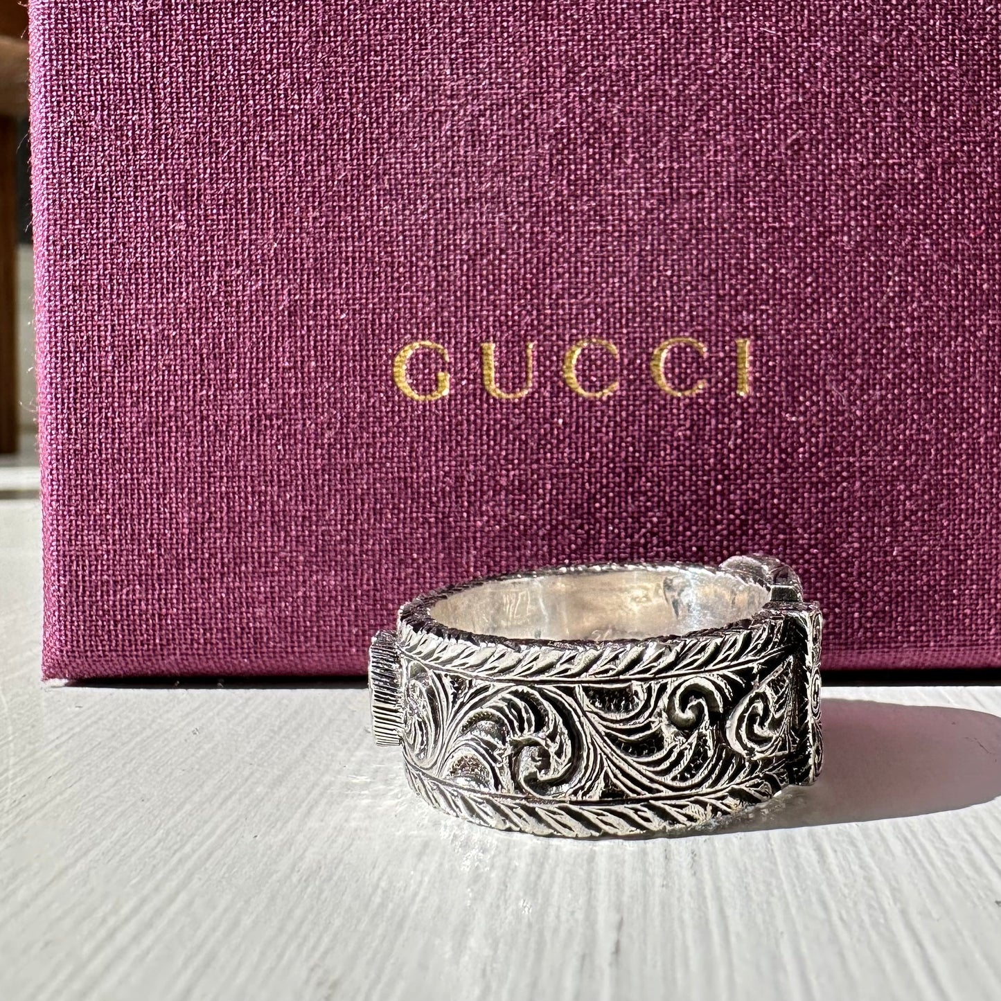 Gucci Metallic Garden Silver Ring in Sterling Silver 925
