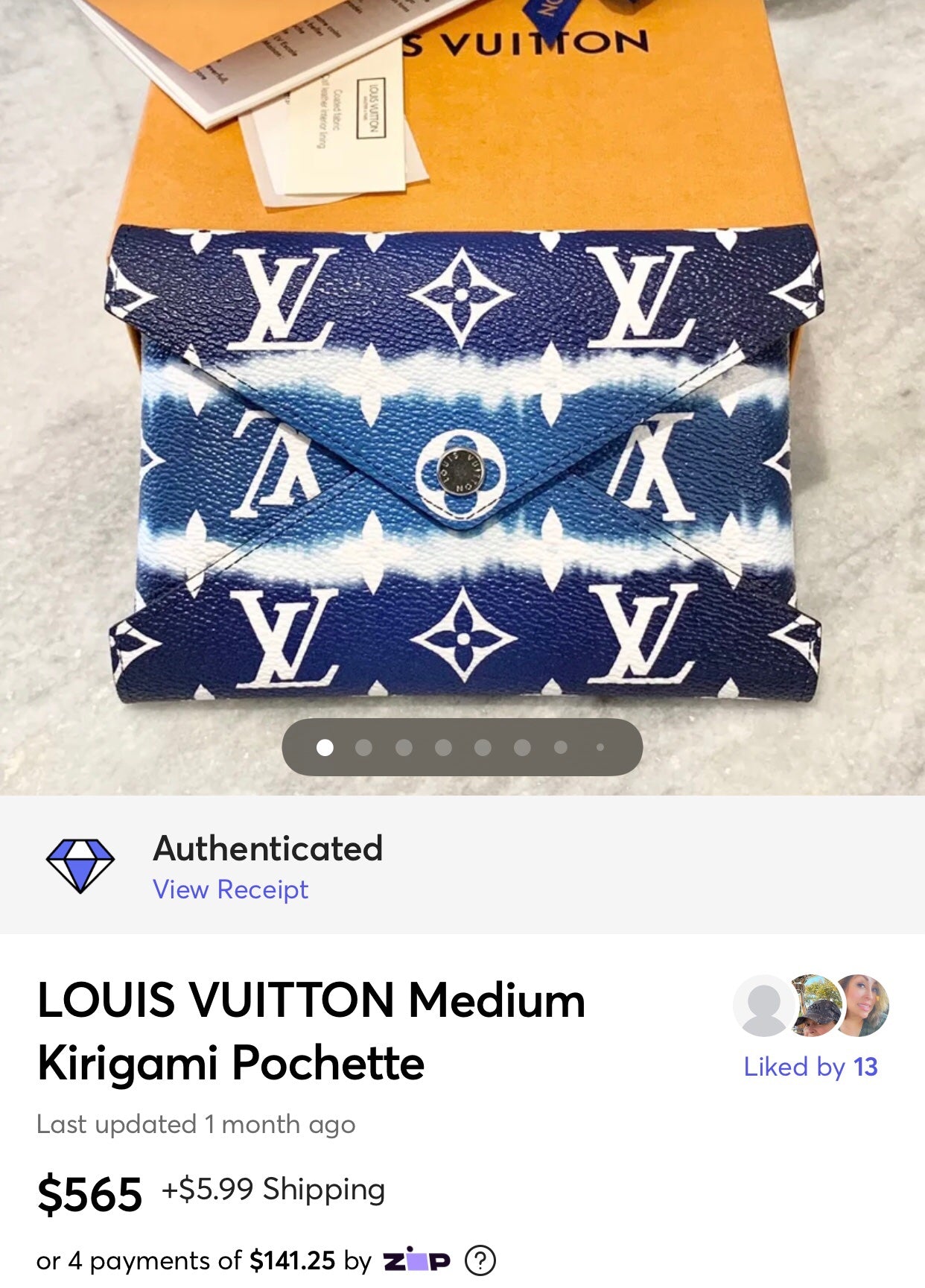 LOUIS VUITTON 2020 Monogram LIMITED EDITION Escale Medium Kirigami Pochette In Blue