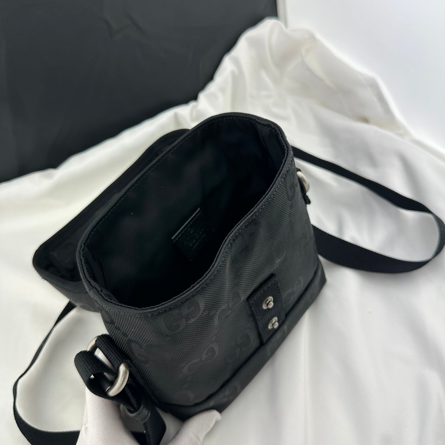 Gucci Off the Grid GG Nylon Messenger Bag in Black