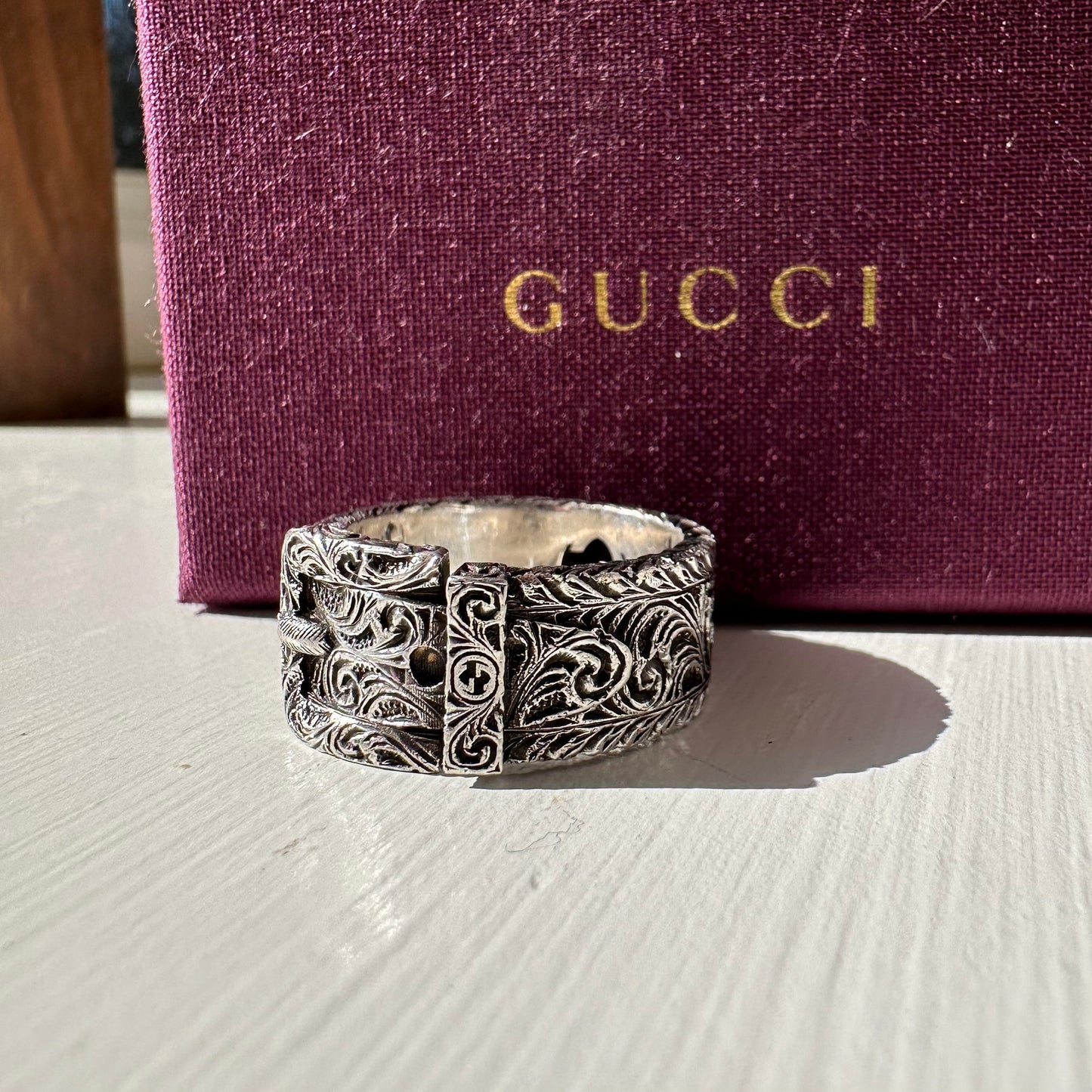 Gucci Metallic Garden Silver Ring in Sterling Silver 925