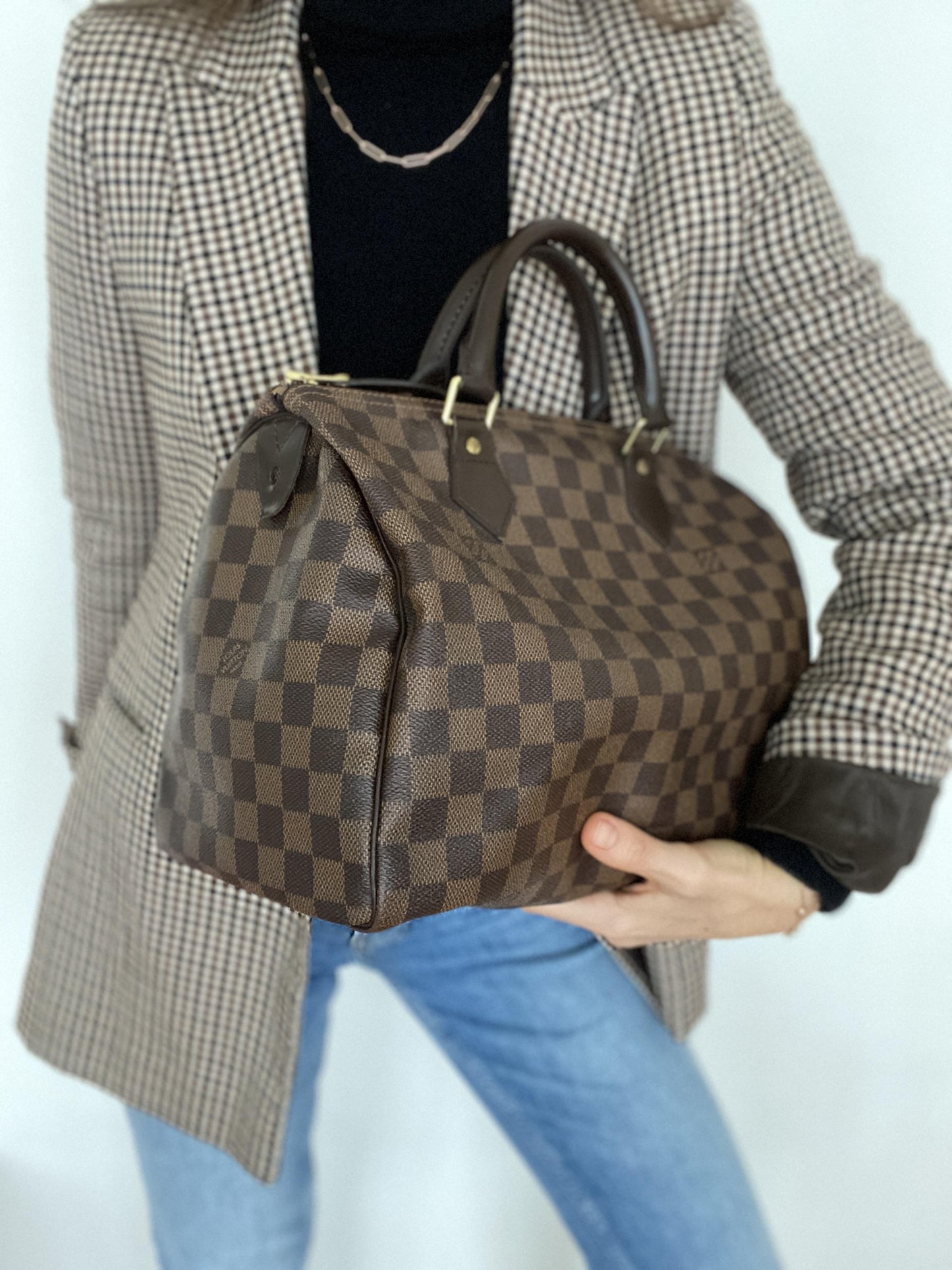 LOUIS VUITTON DAMIER EBENE CANVAS SPEEDY 30 BAG