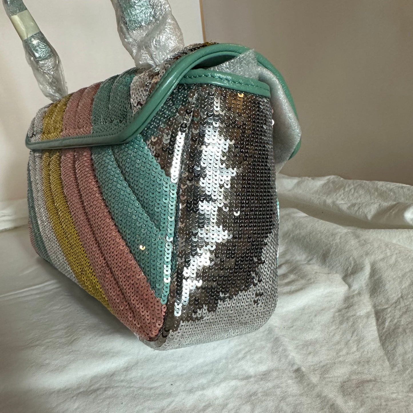 Gucci GG Marmont Sequin-embellished Shoulder Bag