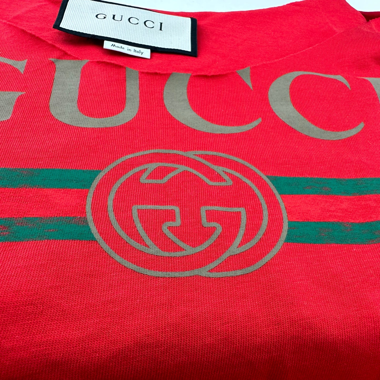 Gucci Vintage Logo Print Red Tank Top