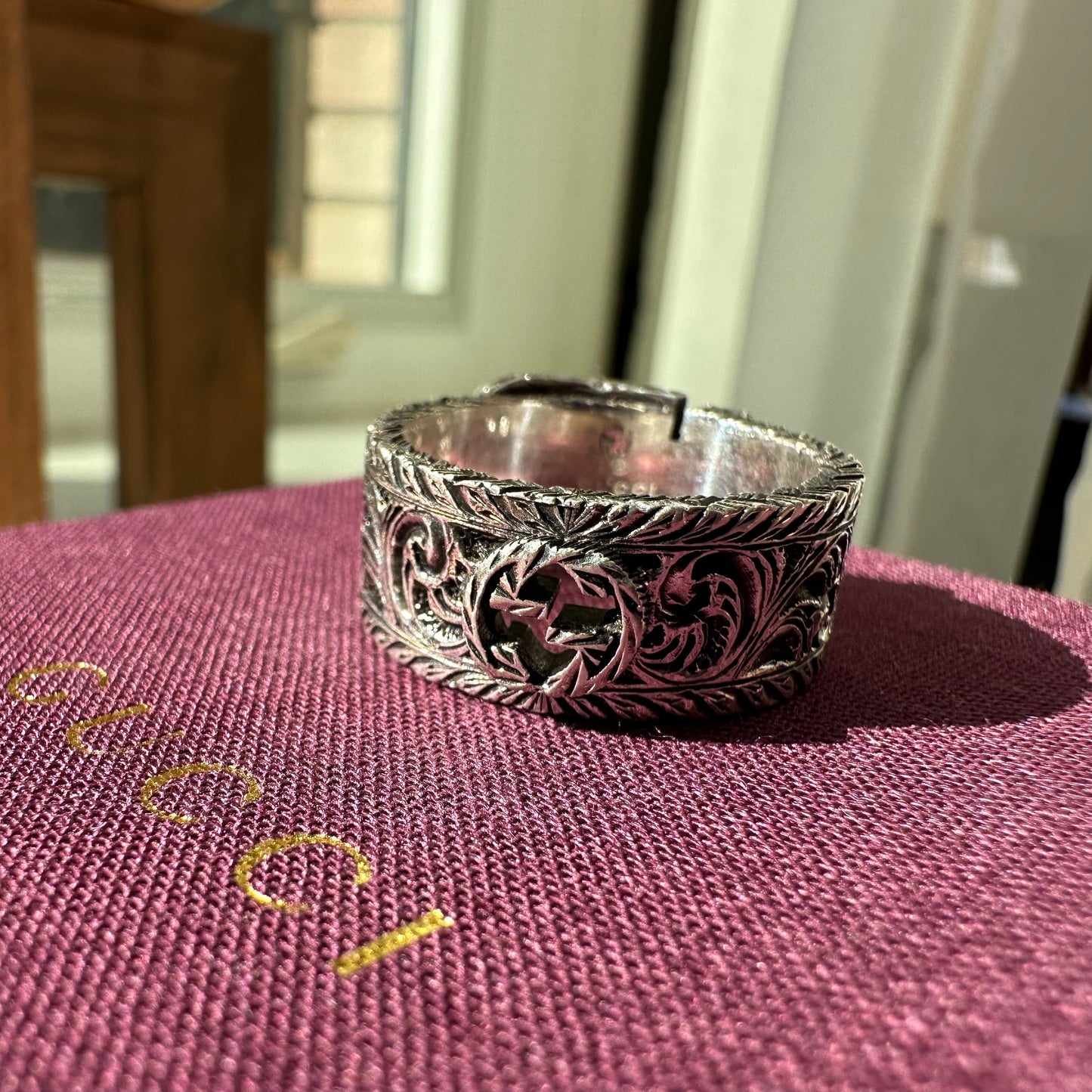 Gucci Metallic Garden Silver Ring in Sterling Silver 925