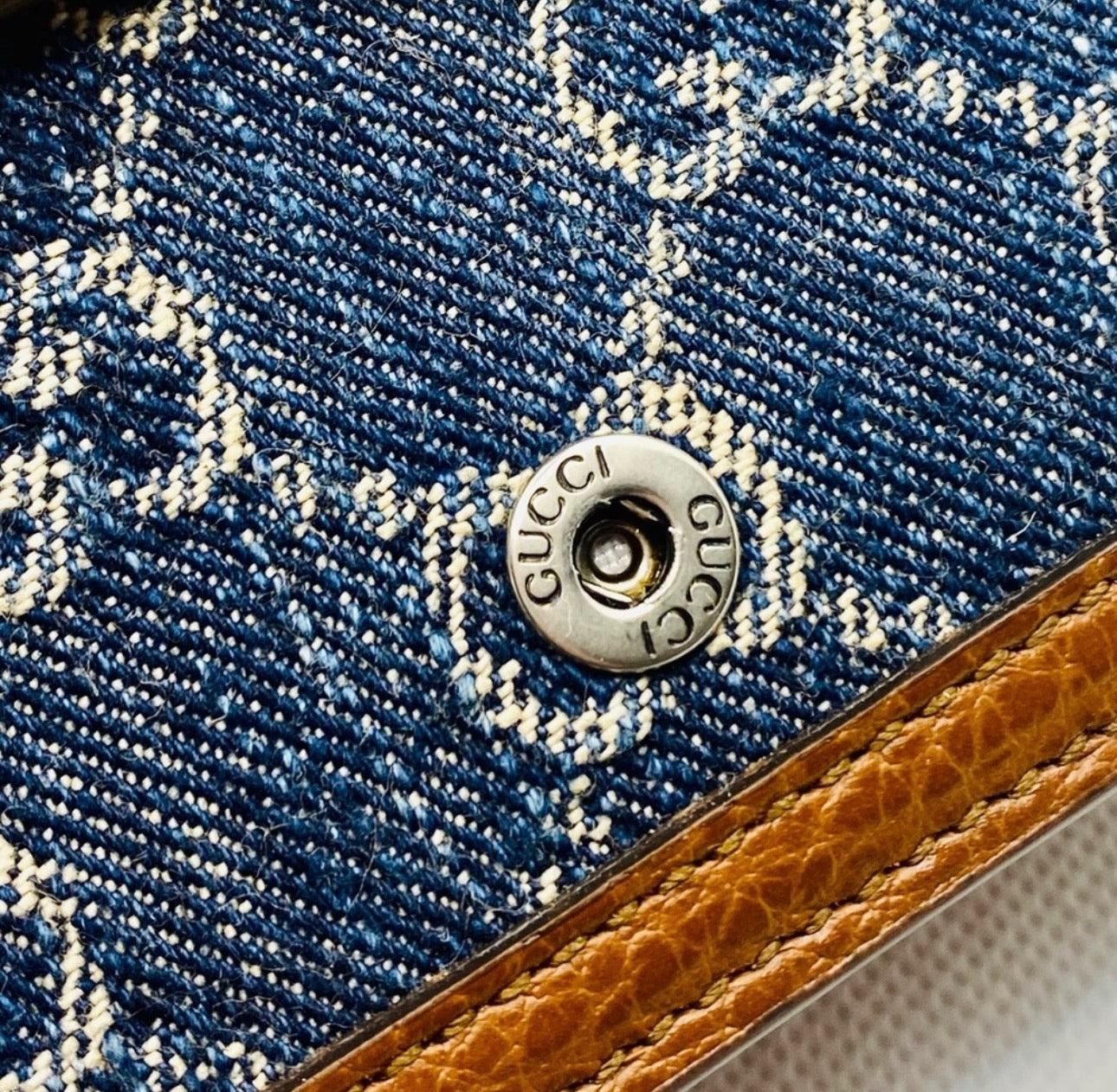 Gucci Super Mini Dionysus Shoulder Bag in GG Blue Denim
