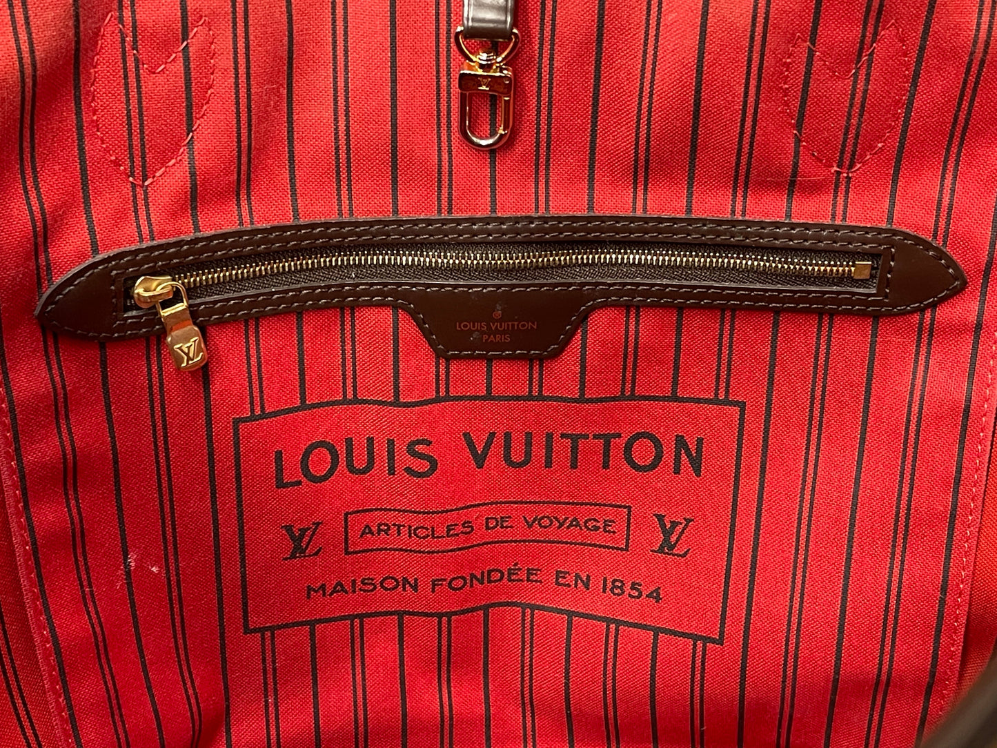 Louis Vuitton Damier Ebene Neverfull Shoulder Bag