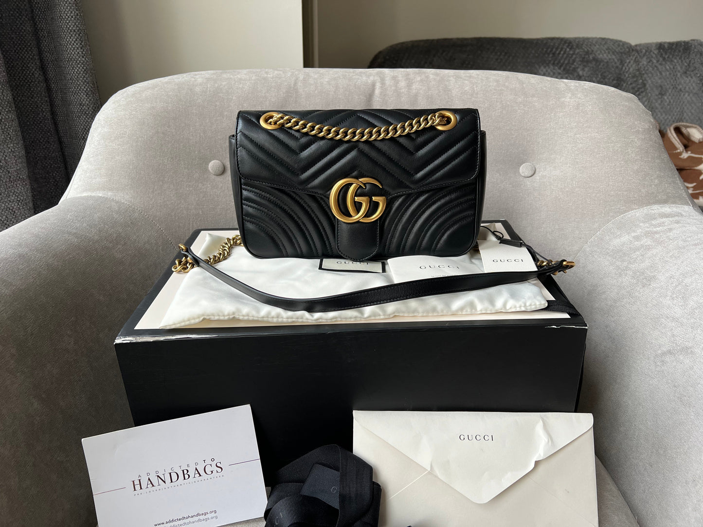 Gucci GG Black Marmont Small Shoulder Bag (RRP £1800)