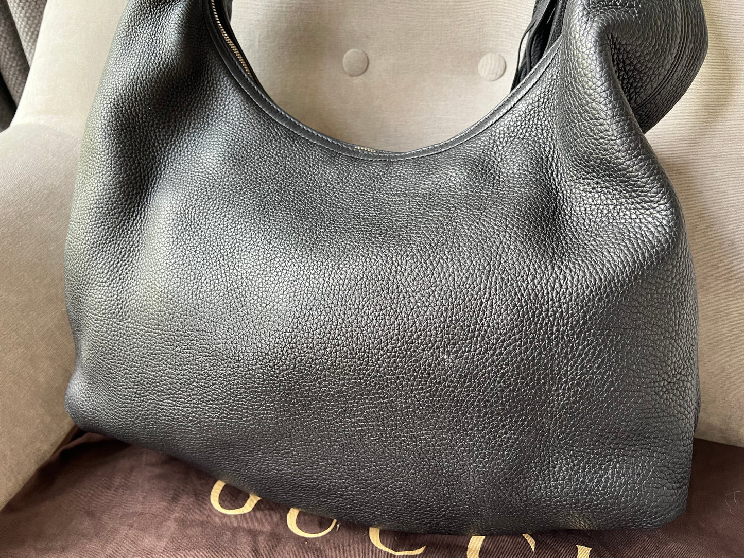 Gucci Soho Large Hobo in Black Pebbled Calfskin