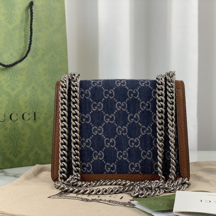 Gucci Mini Dionysus Shoulder Bag in Blue Denim