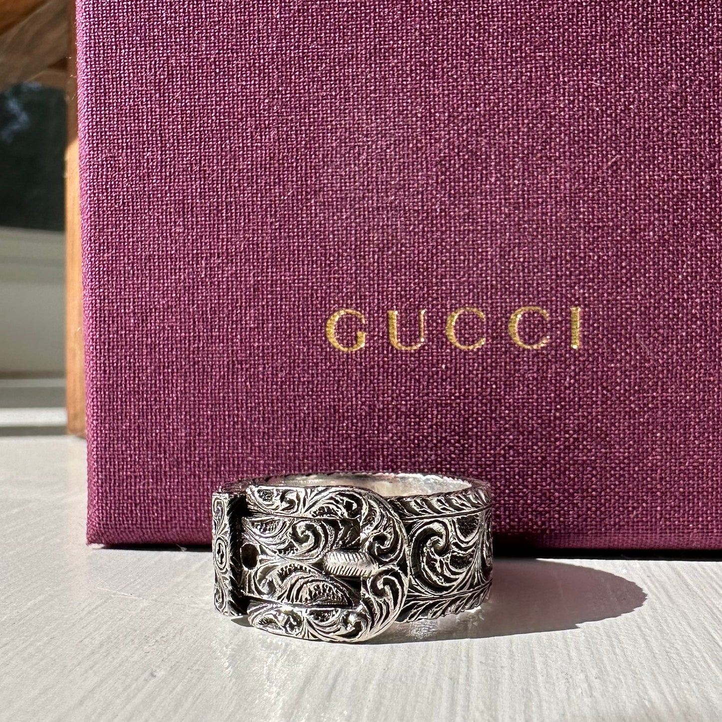 Gucci Metallic Garden Silver Ring in Sterling Silver 925