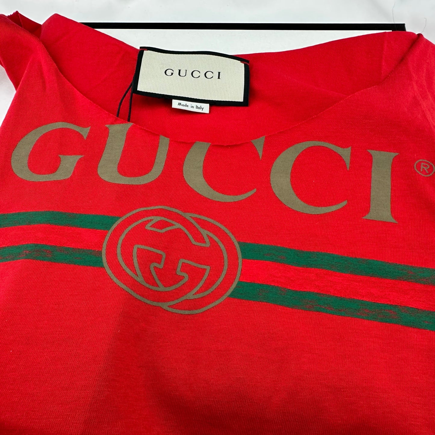 Gucci Vintage Logo Print Red Tank Top