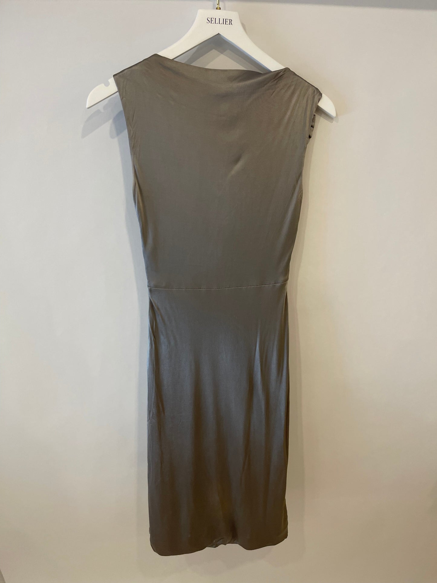 Gucci Grey Satin Midi Dress Size XS (UK 4)