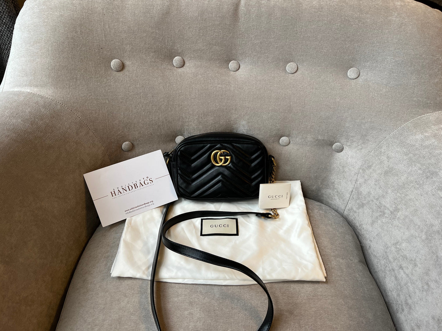 Gucci GG Black Marmont Mini Shoulder Bag (RRP £1,160)