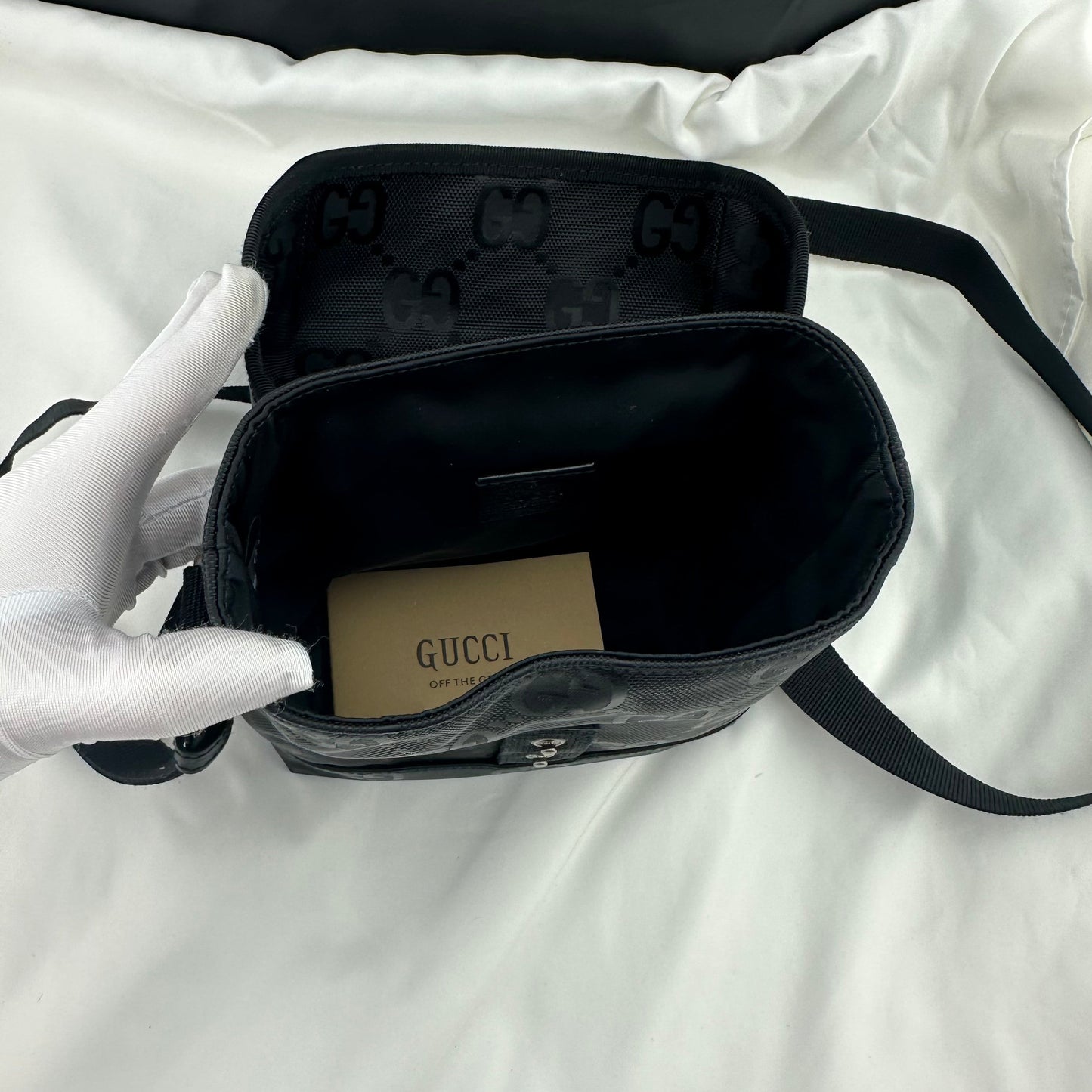 Gucci Off the Grid GG Nylon Messenger Bag in Black