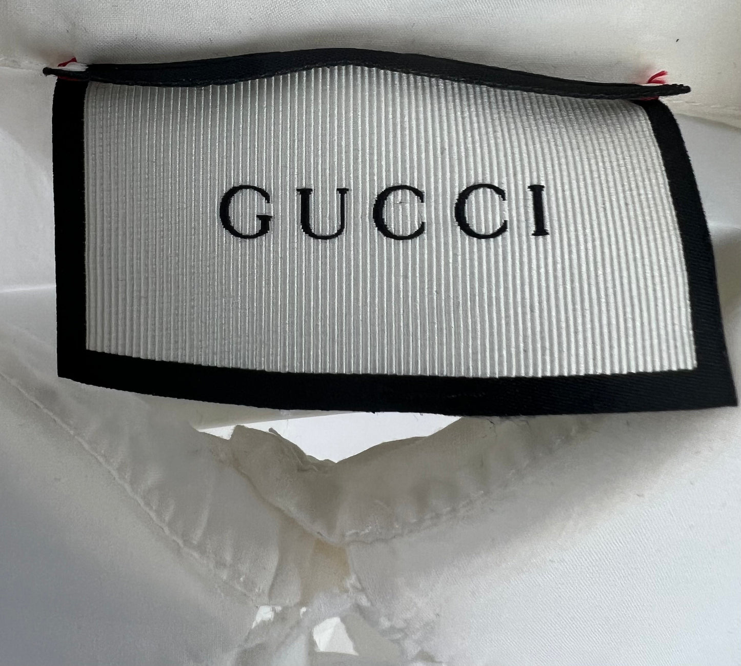Gucci White Ruched Short Sleeve Blouse with Pearl GG Detailing IT 38 (UK 6)