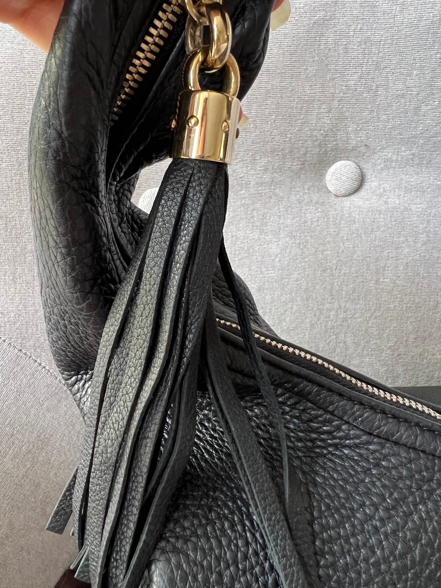 Gucci Soho Large Hobo in Black Pebbled Calfskin