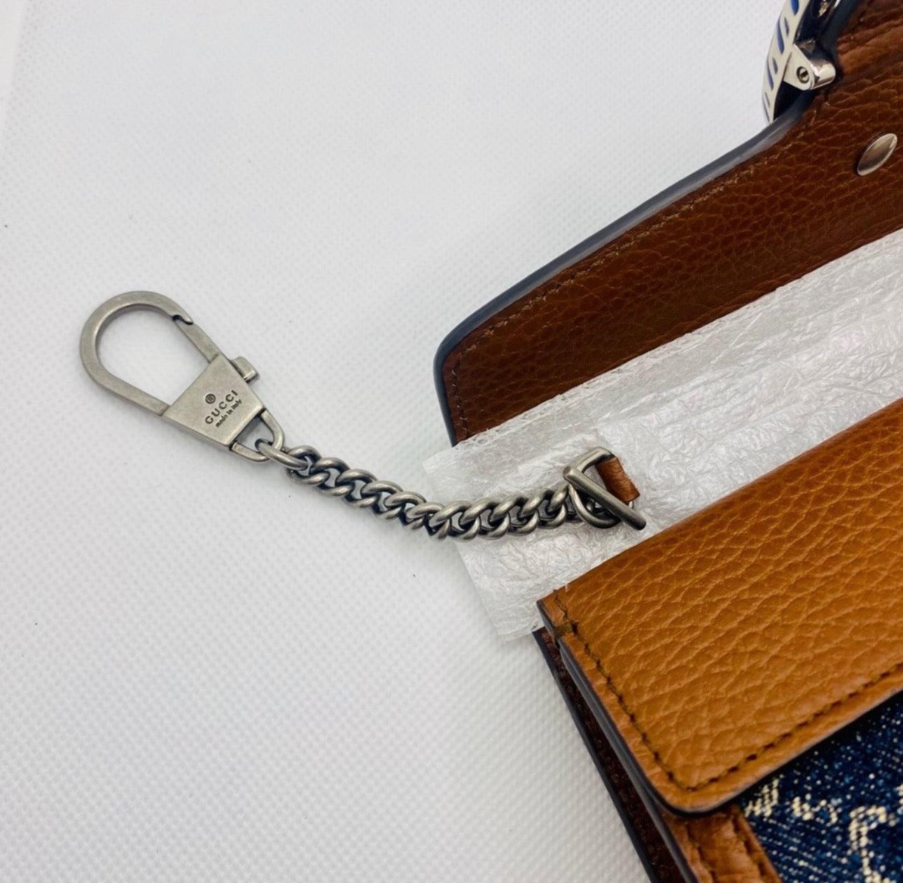 Gucci Super Mini Dionysus Shoulder Bag in GG Blue Denim