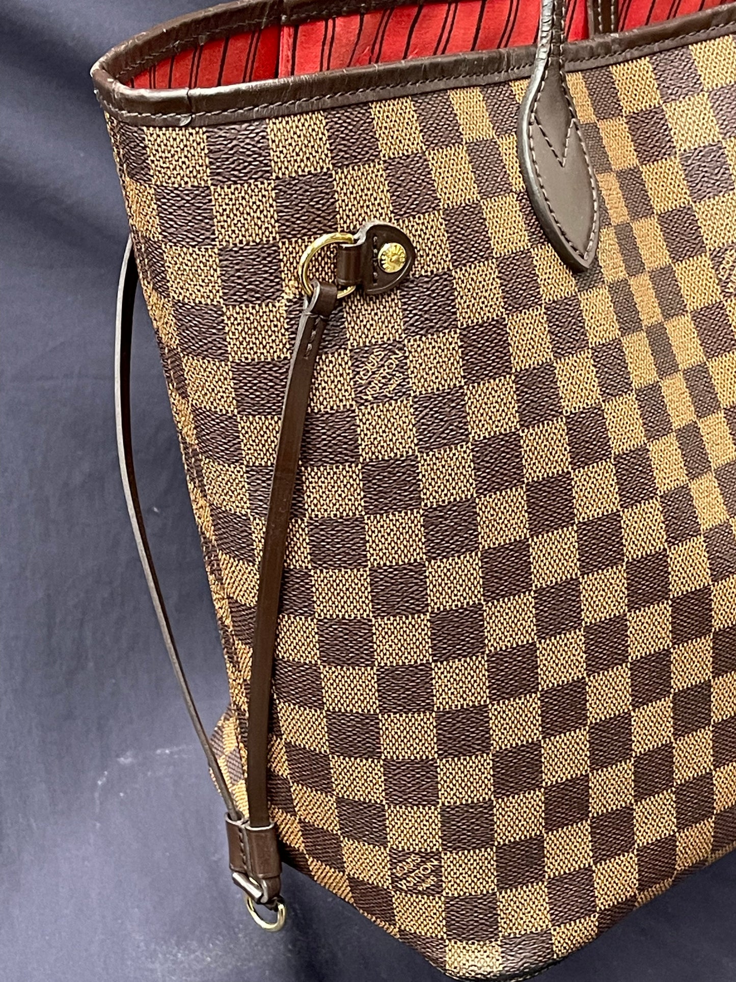 Louis Vuitton Damier Ebene Neverfull Shoulder Bag