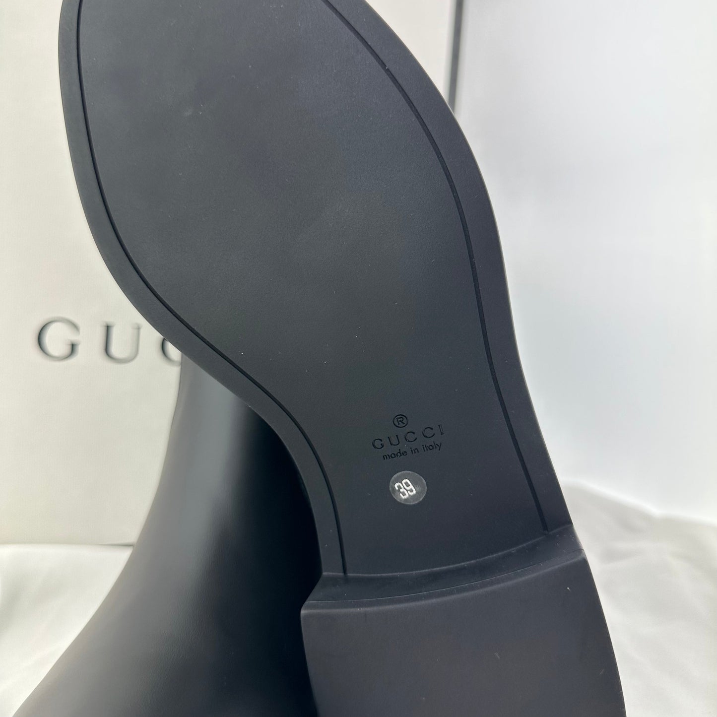 Gucci Black Leather Microguccissima Ankle Boots