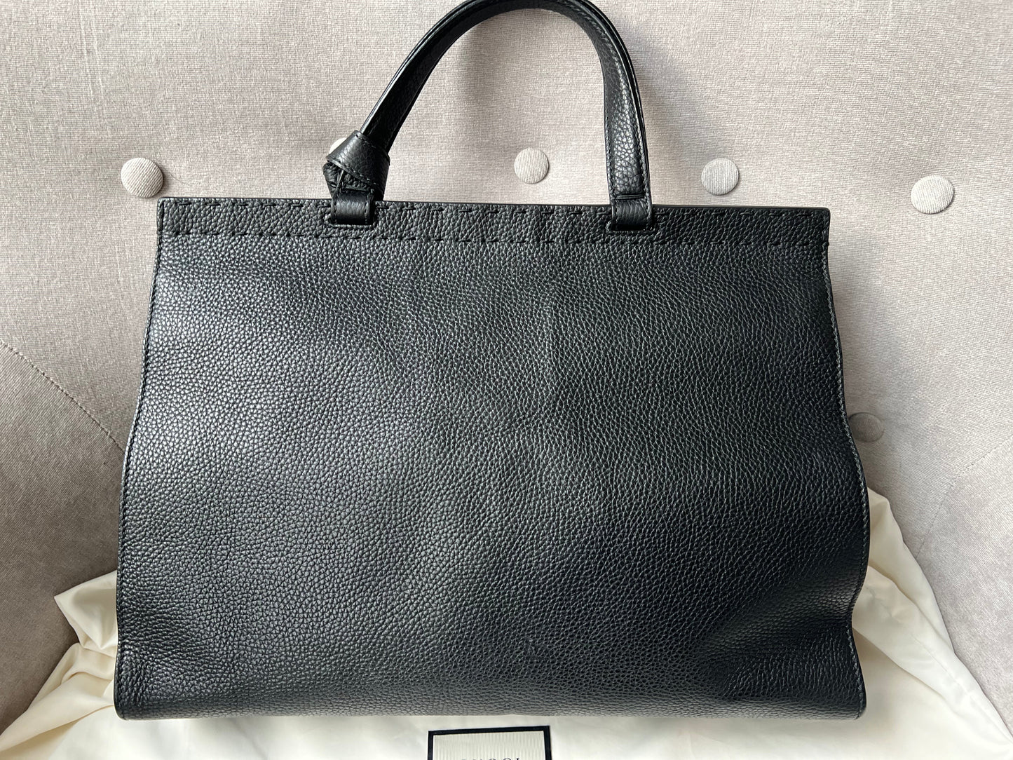 Gucci GG Black Marmont Medium Top Handle Bag