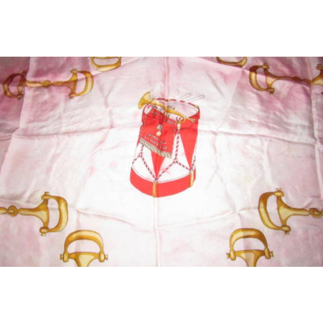 Gucci Red Black Gold White Horse-Bit Equestrian Print Silk Scarf