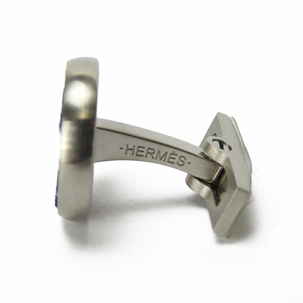 HERMES cuffs Steel, Canvas Silver