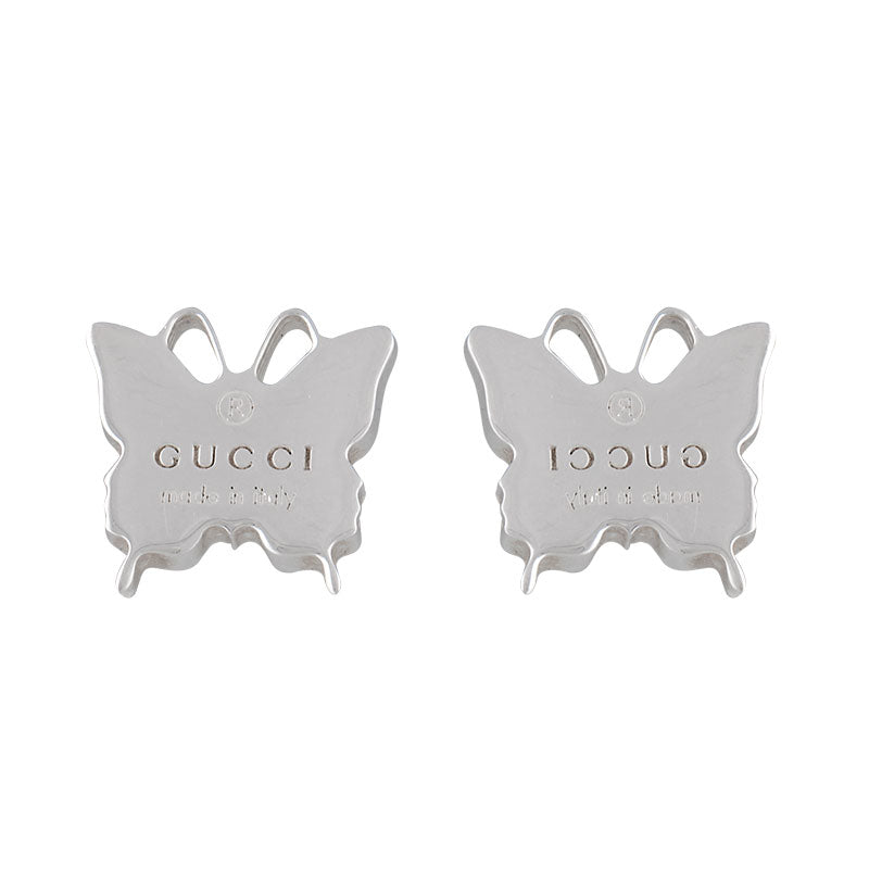 Gucci Logo Butterfly Post Earrings in Sterling Silver