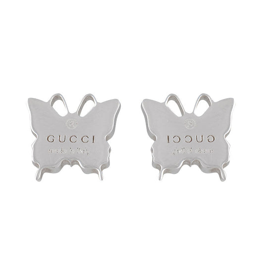 Gucci Logo Butterfly Post Earrings in Sterling Silver