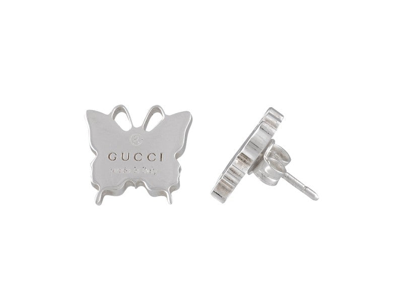 Gucci Logo Butterfly Post Earrings in Sterling Silver