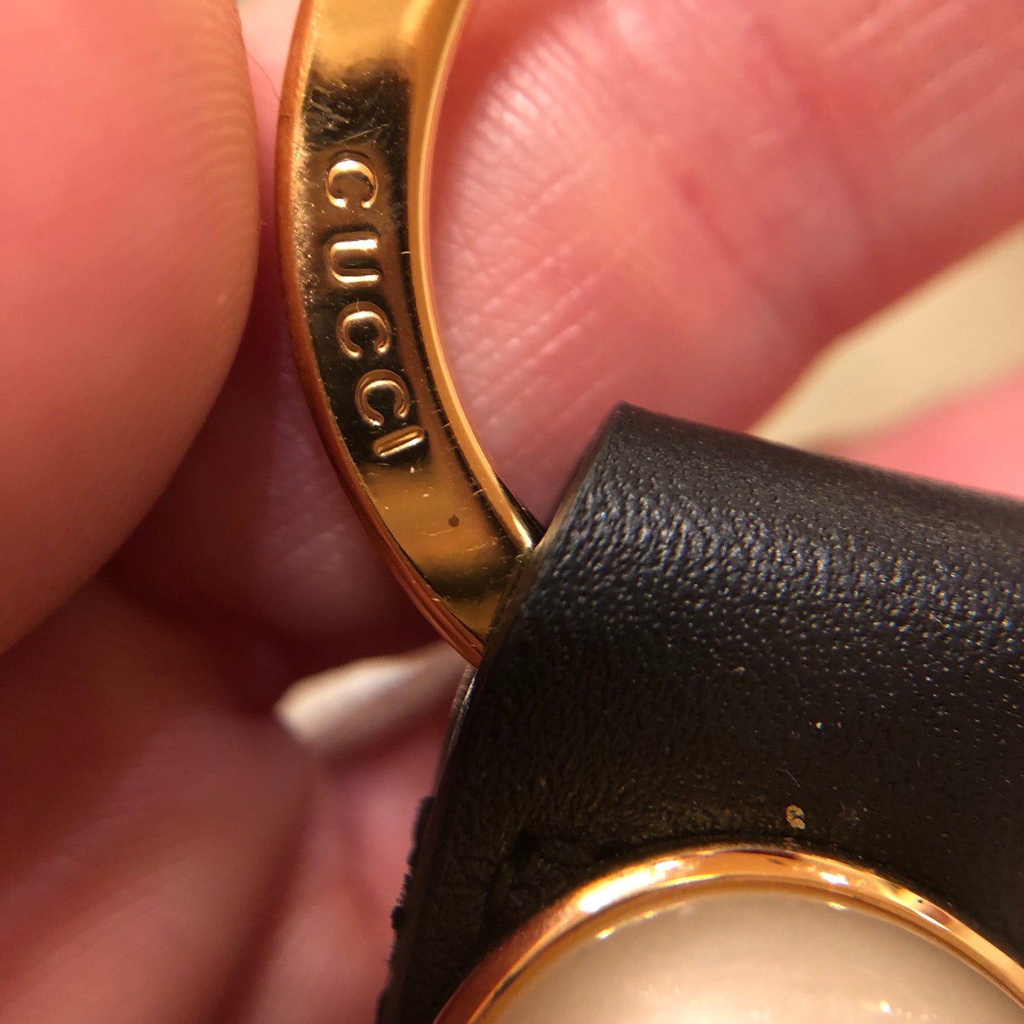 Gucci Green and Red Web Nylon Key Ring