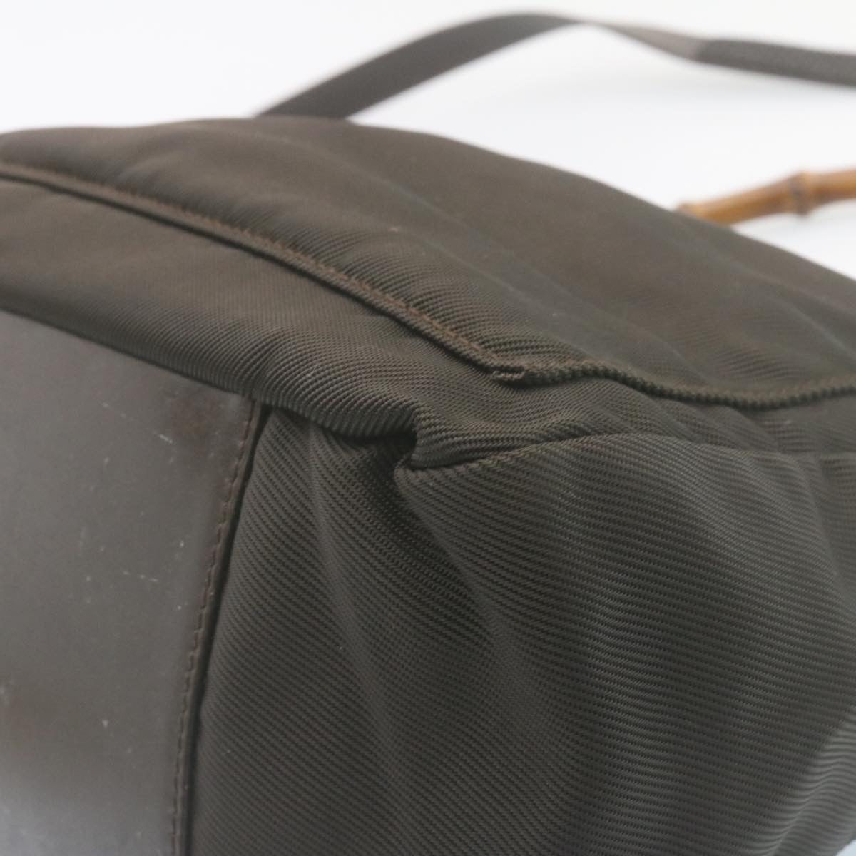 Gucci Bamboo 2Way Shoulder Bag Nylon Dark Brown  ki1593