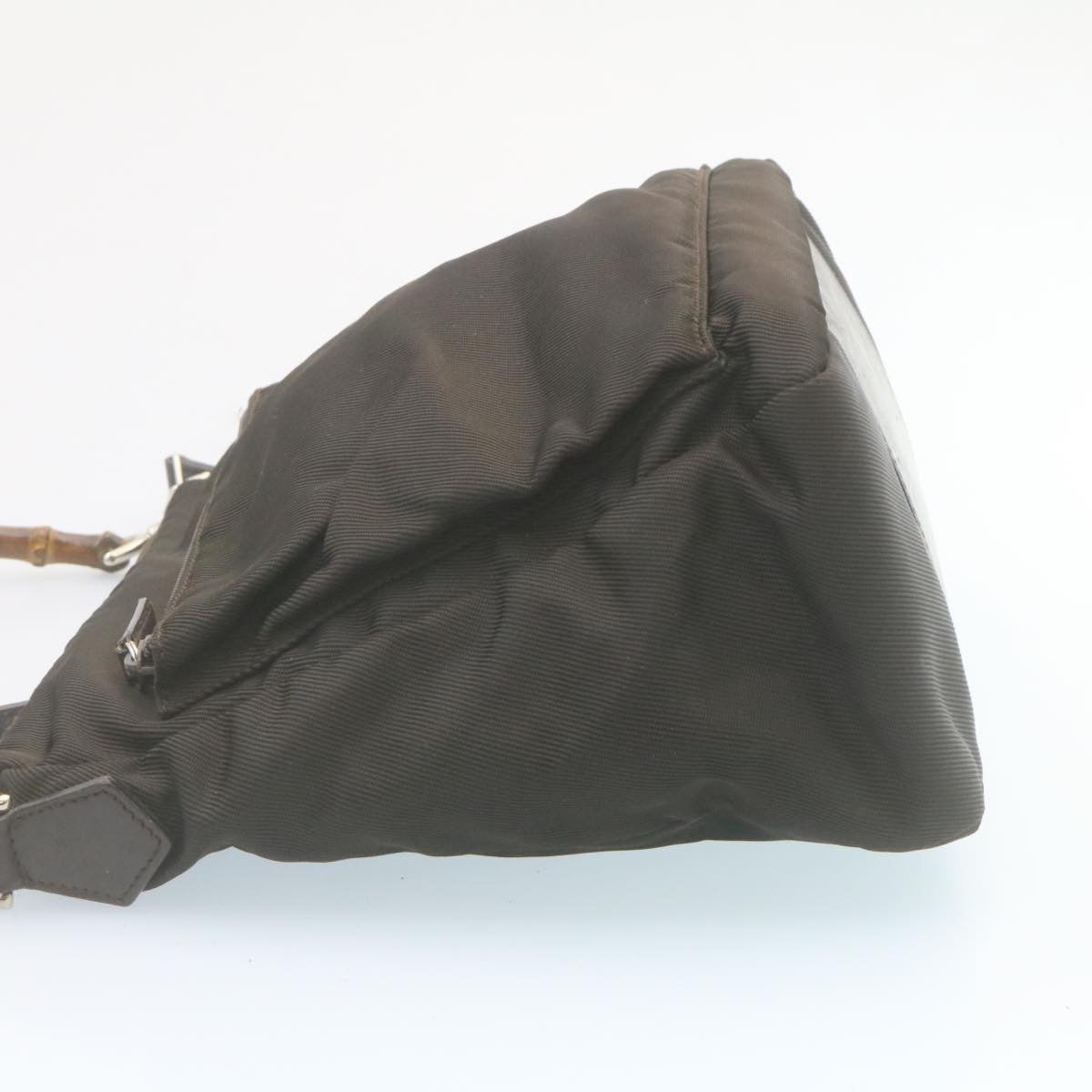 Gucci Bamboo 2Way Shoulder Bag Nylon Dark Brown  ki1593