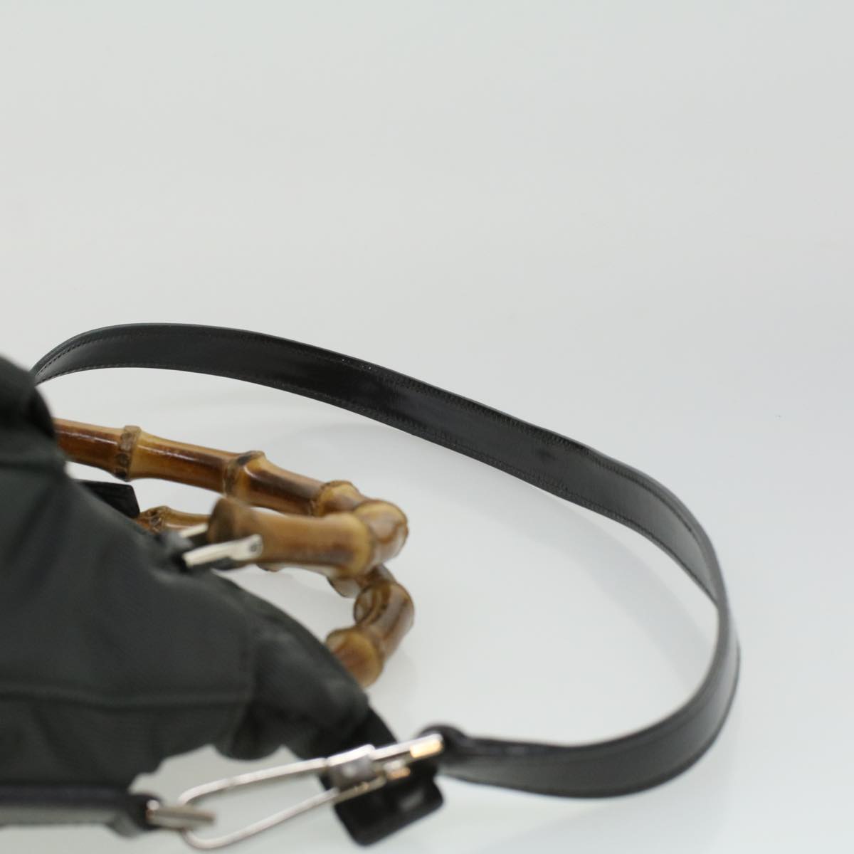 Gucci Bamboo Hand Bag Nylon Gray  ki2537