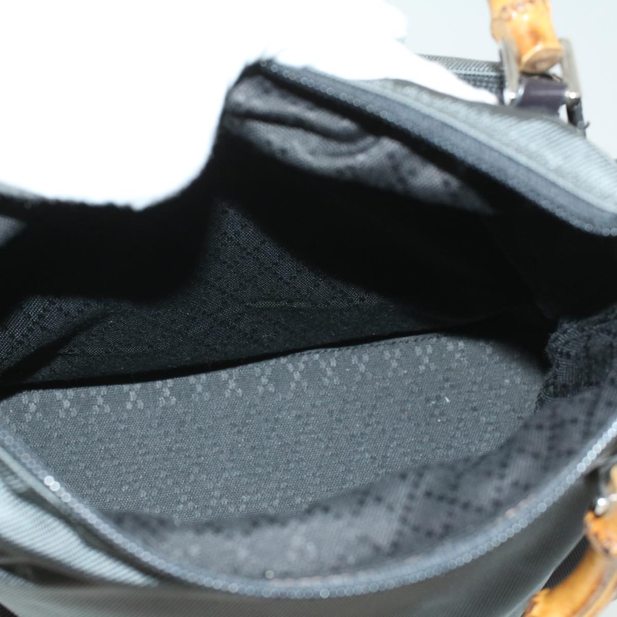 Gucci Bamboo Hand Bag Nylon Gray  ki2537